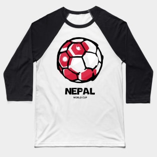 Nepal Football Country Flag Baseball T-Shirt